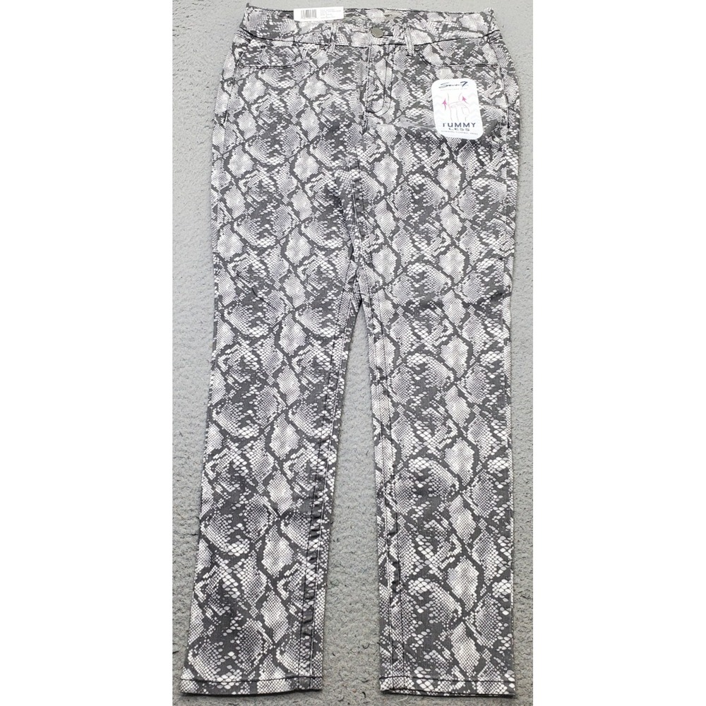 Seven7 Tummyless Skinny Jeans Women 10 Multi Denim Neutral Snake Print High-Rise